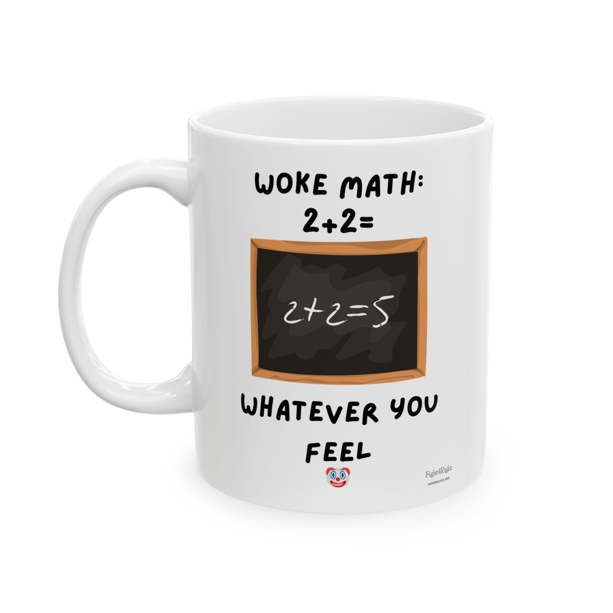 Double-Sided Reality Check Mug – Woke Math / My Car Identifies as Registered