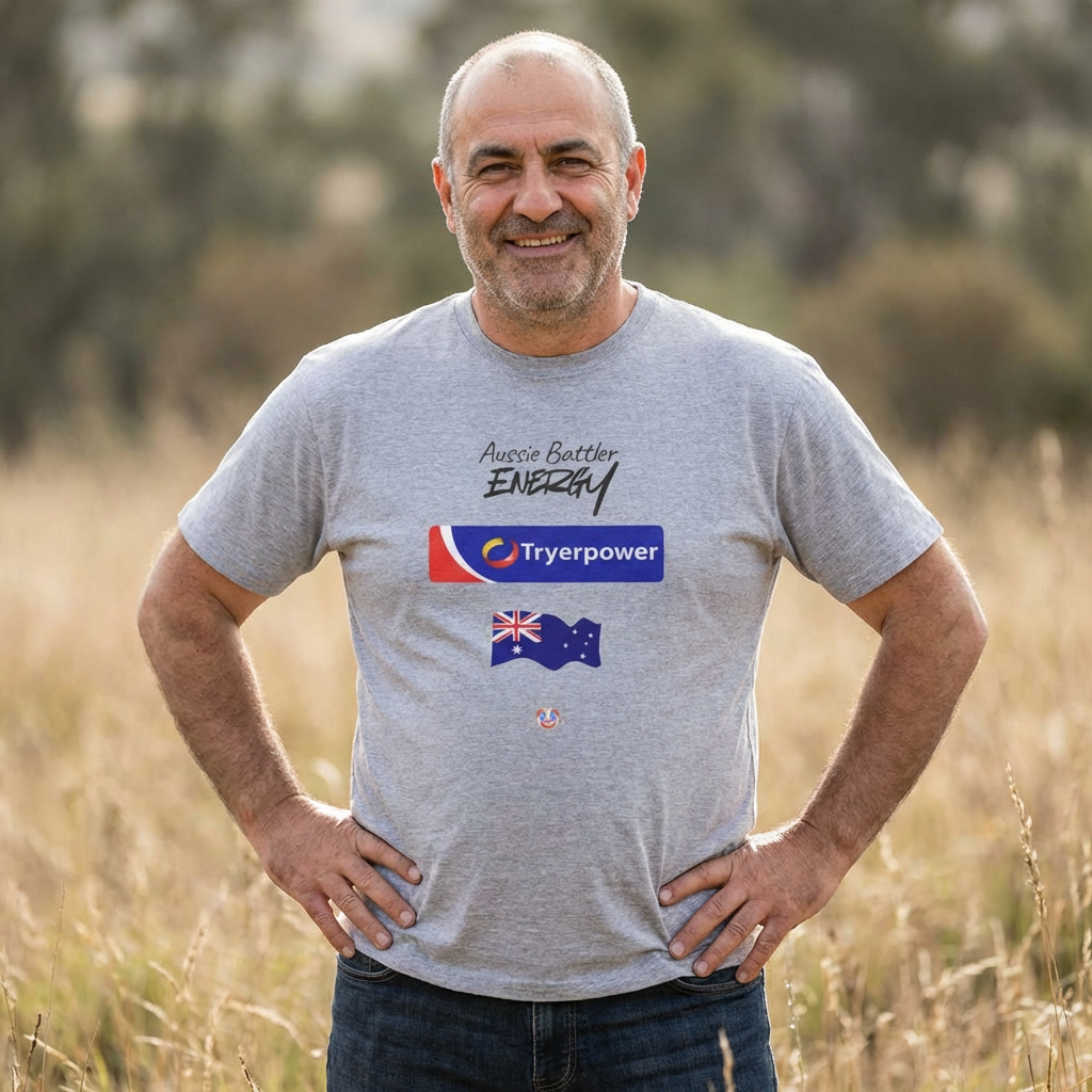 Tryerpower T-Shirt | Aussie Battler Energy Parody