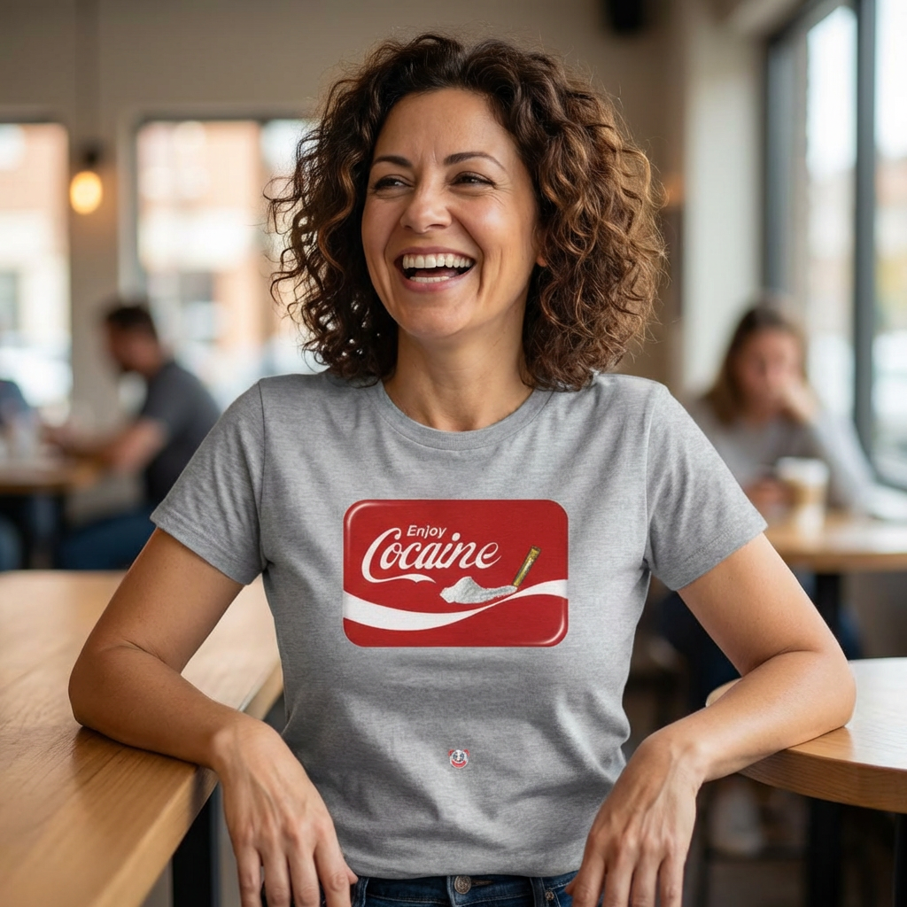 T-Shirt — 'Enjoy Cocaine' Parody Logo Tee