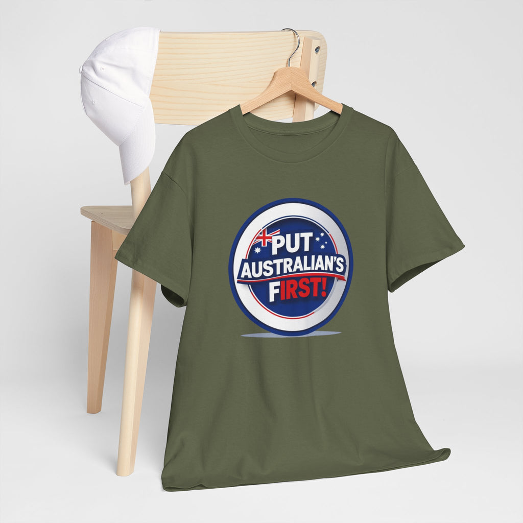 Put Australians First T-Shirt — Patriotic Australia Vote Tee
